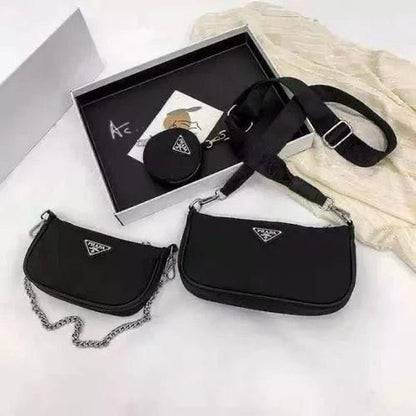 Re-Nylon black shoulder bag For Ladies - FASHION MYST 