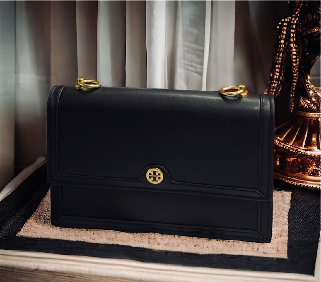 TORY BURCH || T Monogram Leather Shoulder Bag - FASHION MYST 