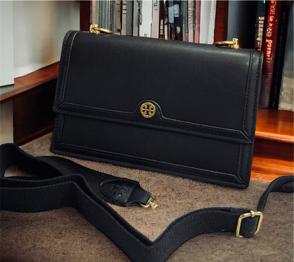 TORY BURCH || T Monogram Leather Shoulder Bag - FASHION MYST 