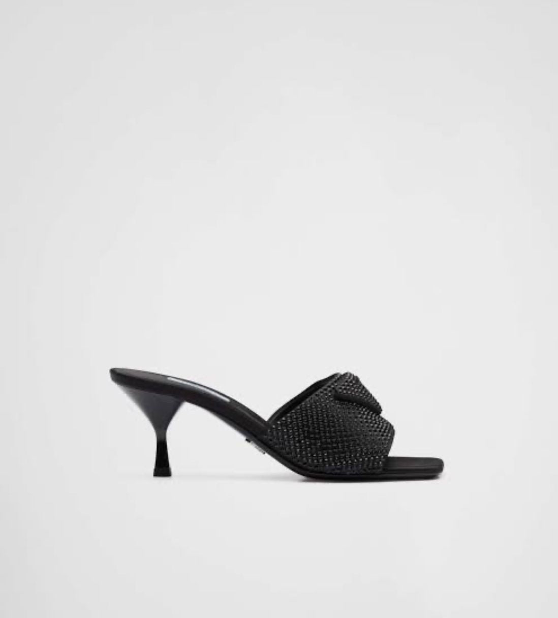 PRADA 65mm Black Studded Heeled Sandals - FASHION MYST 