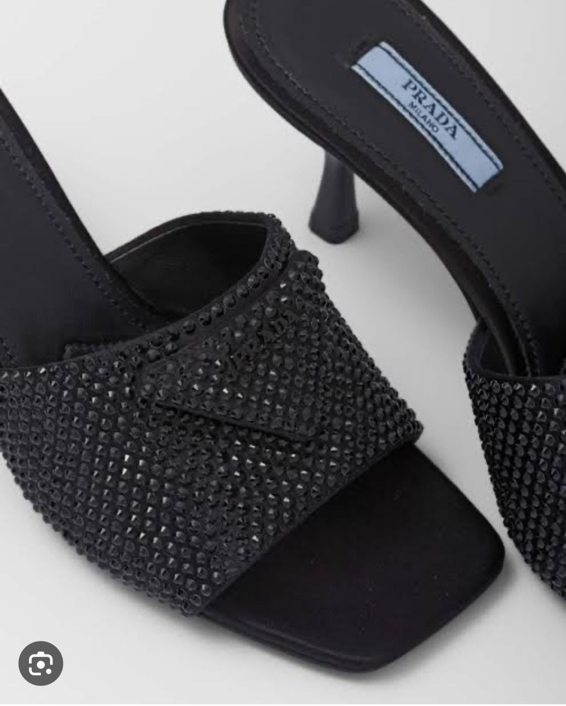 PRADA 65mm Black Studded Heeled Sandals - FASHION MYST 