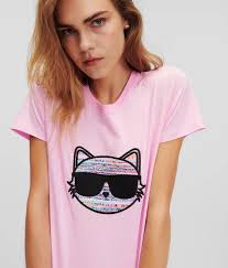 KARL LAGERFELD || Logo-Print Organic Cotton Ladies T-Shirt - FASHION MYST 