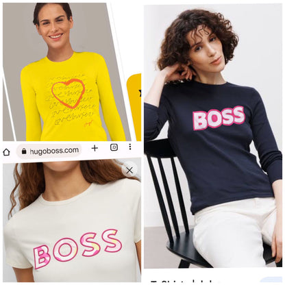 HUGO BOSS || LUXURY GIRLS FANCY CASUAL FULL SELEVEE T-SHIRT - FASHION MYST 