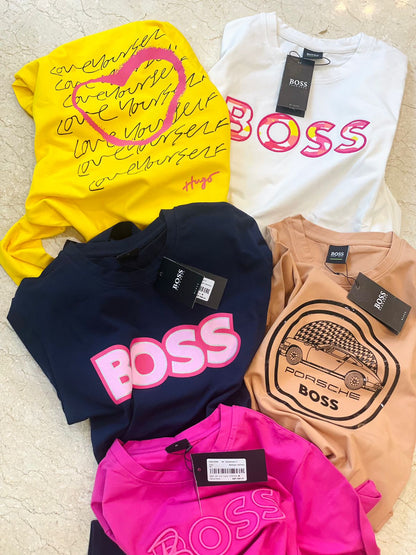 HUGO BOSS || LUXURY GIRLS FANCY CASUAL FULL SELEVEE T-SHIRT - FASHION MYST 