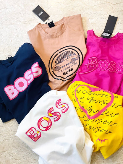 HUGO BOSS || LUXURY GIRLS FANCY CASUAL FULL SELEVEE T-SHIRT - FASHION MYST 