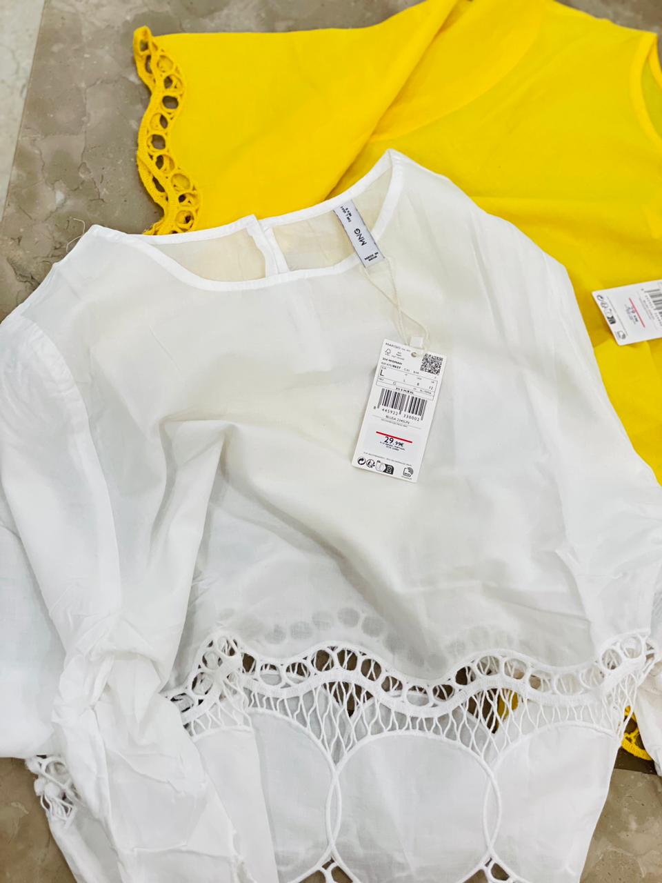 ORIGINAL MANGO - Embroidered Oversized Blouse Top - FASHION MYST 