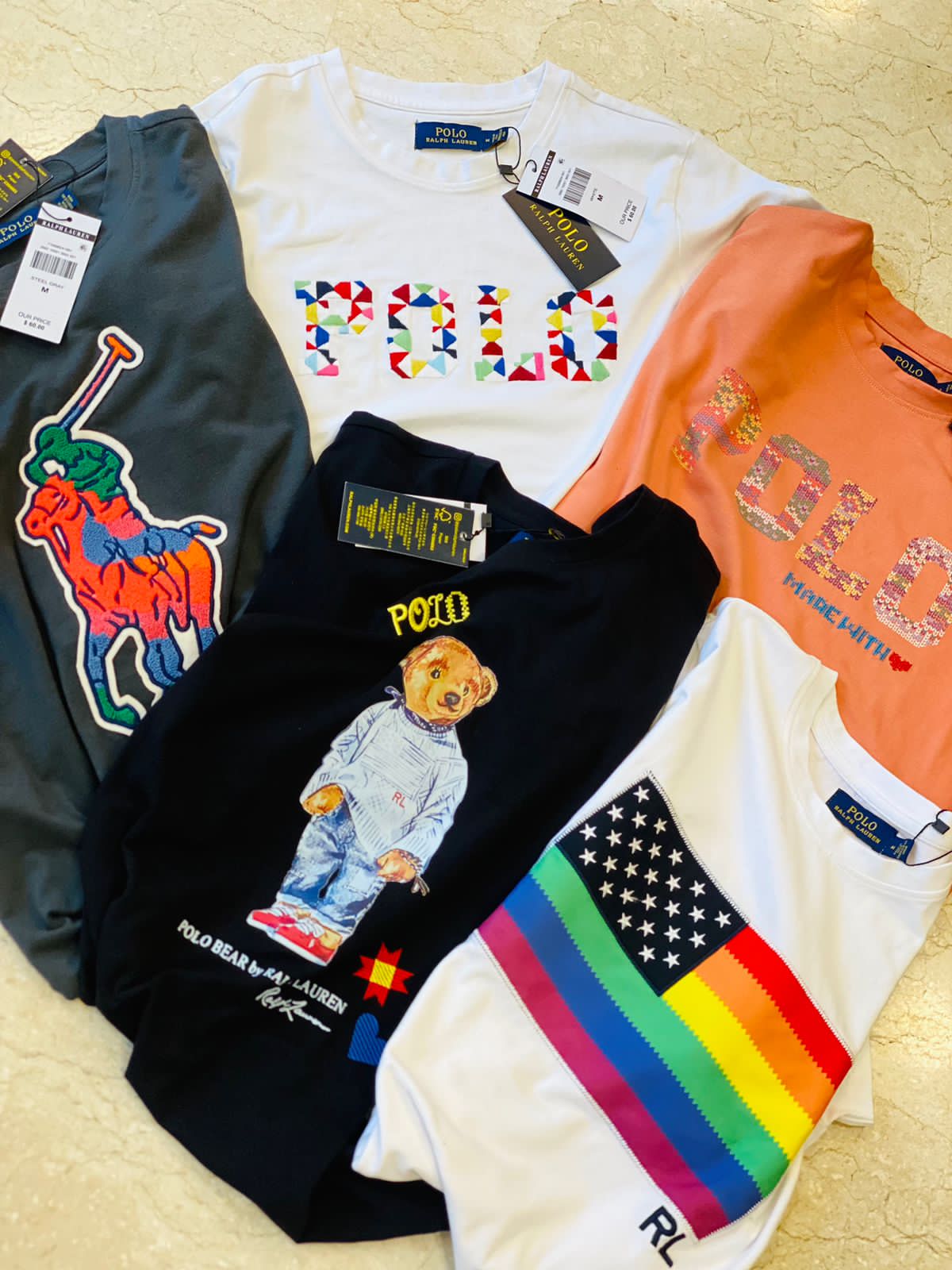 POLO RALPH LAUREN Premium Crew Neck Logo Tees For Women FASHION MYST