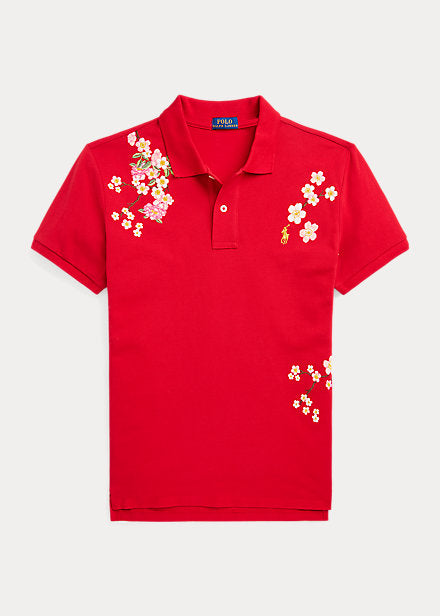 POLO RALPH LAUREN || Blossom-embroidery Short-sleeved Polo Shirt - FASHION MYST 