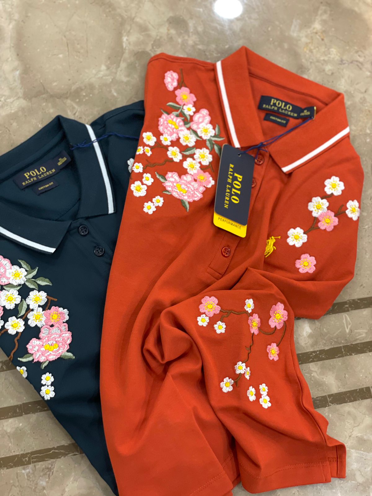 POLO RALPH LAUREN || Blossom-embroidery Short-sleeved Polo Shirt - FASHION MYST 