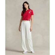 POLO RALPH LAUREN || Blossom-embroidery Short-sleeved Polo Shirt - FASHION MYST 