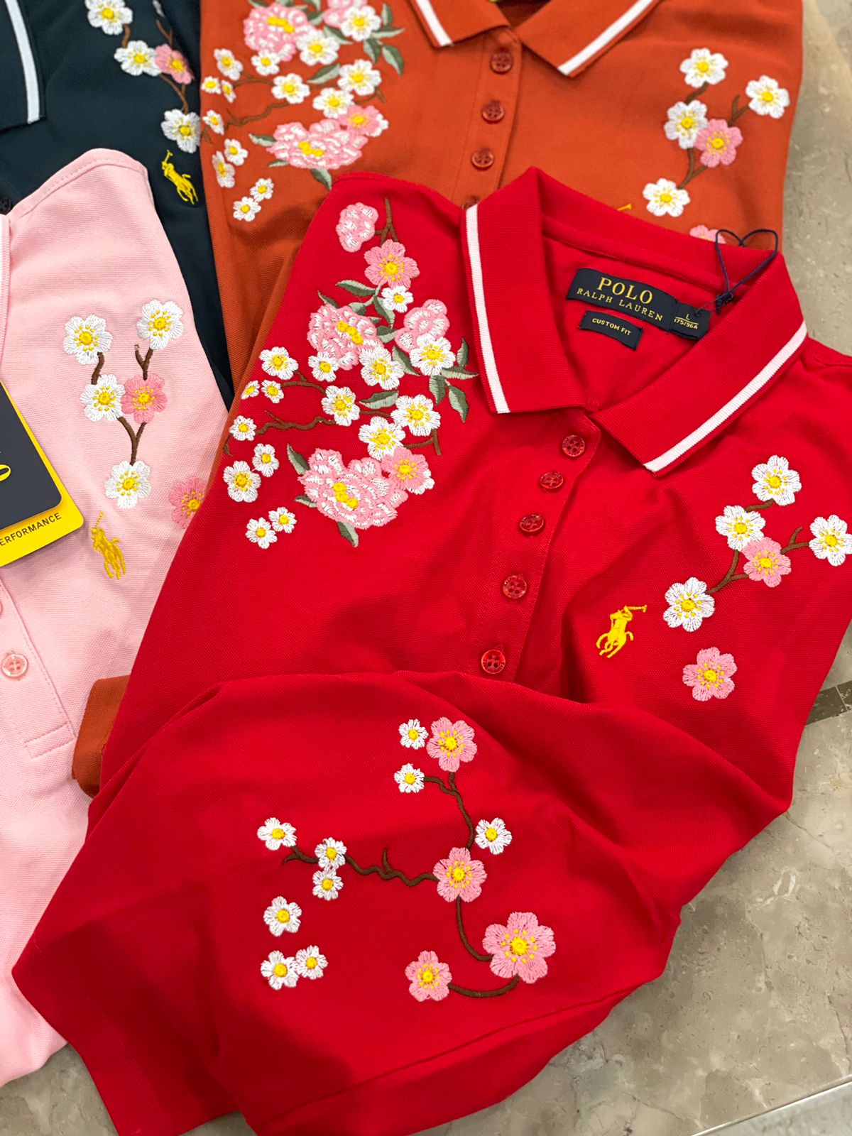 POLO RALPH LAUREN || Blossom-embroidery Short-sleeved Polo Shirt - FASHION MYST 