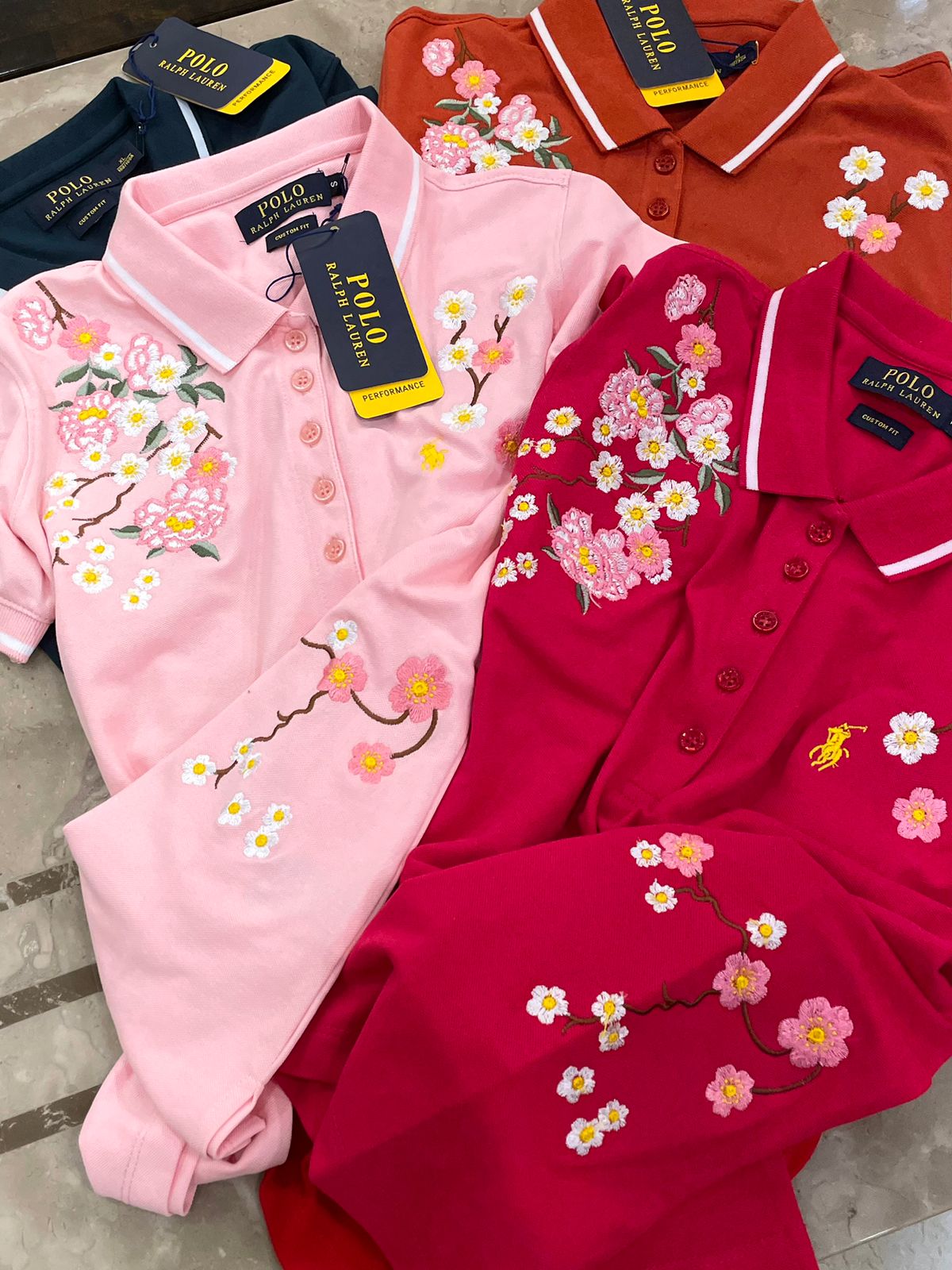 POLO RALPH LAUREN || Blossom-embroidery Short-sleeved Polo Shirt - FASHION MYST 