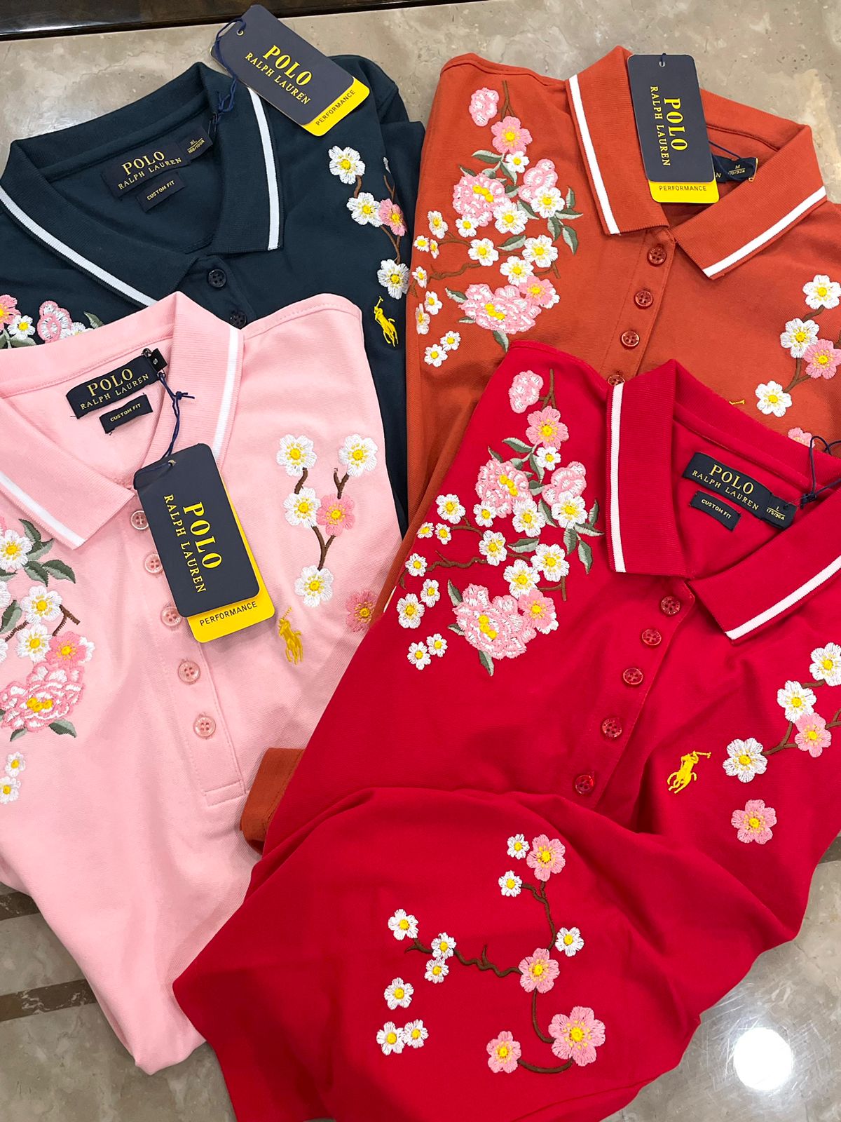 POLO RALPH LAUREN || Blossom-embroidery Short-sleeved Polo Shirt - FASHION MYST 