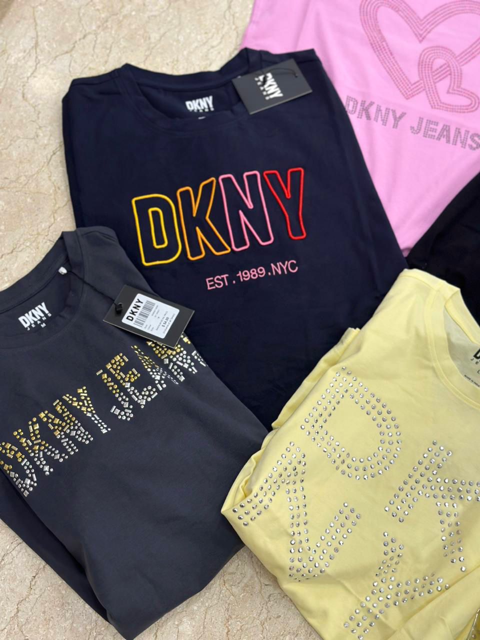 DKNY || Women's Sequin Love Heart T-Shirt - FASHION MYST 