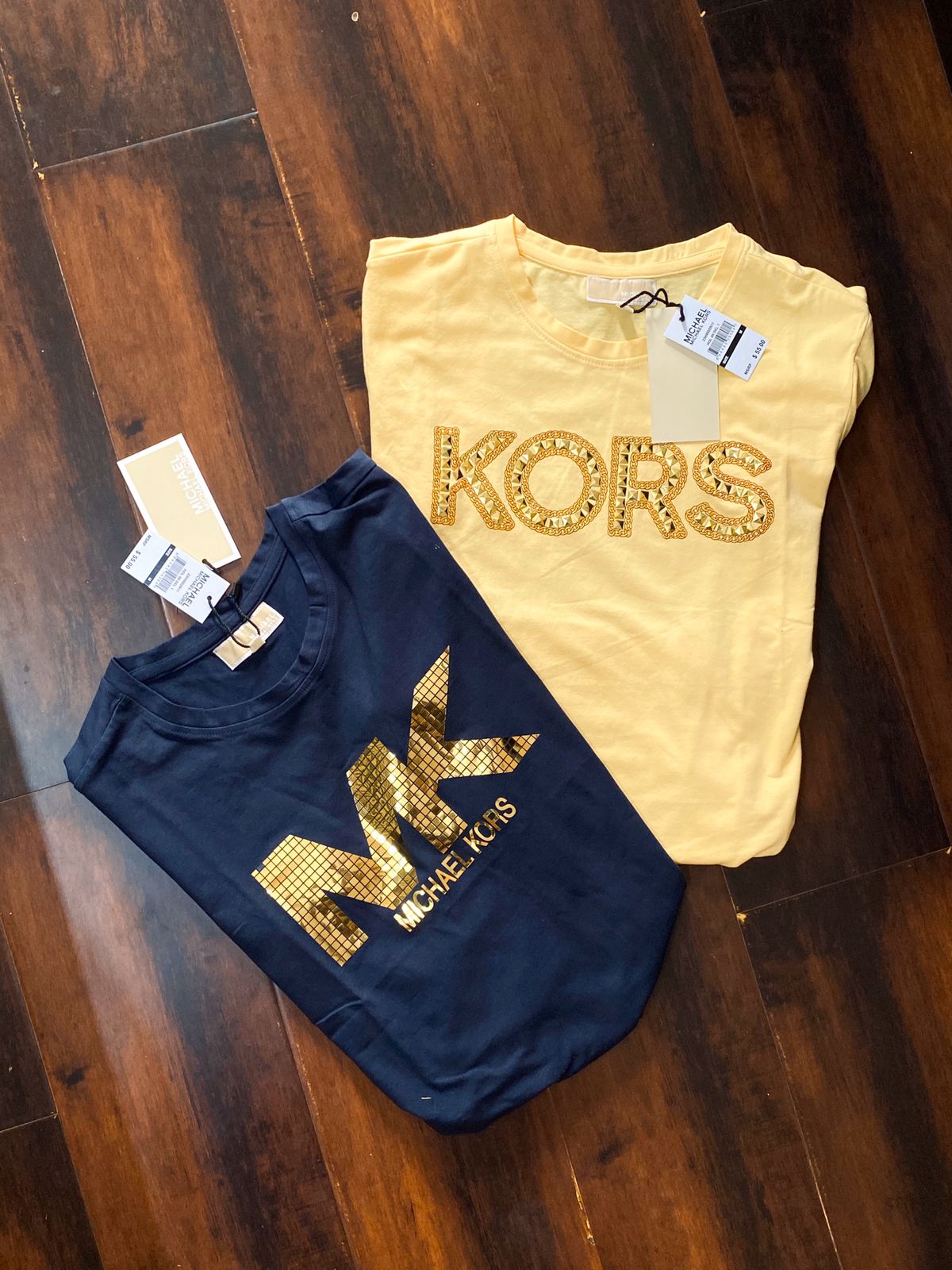 MICHAEL KORS || Swarovski Logo Printed Tees For Women - FASHION MYST 