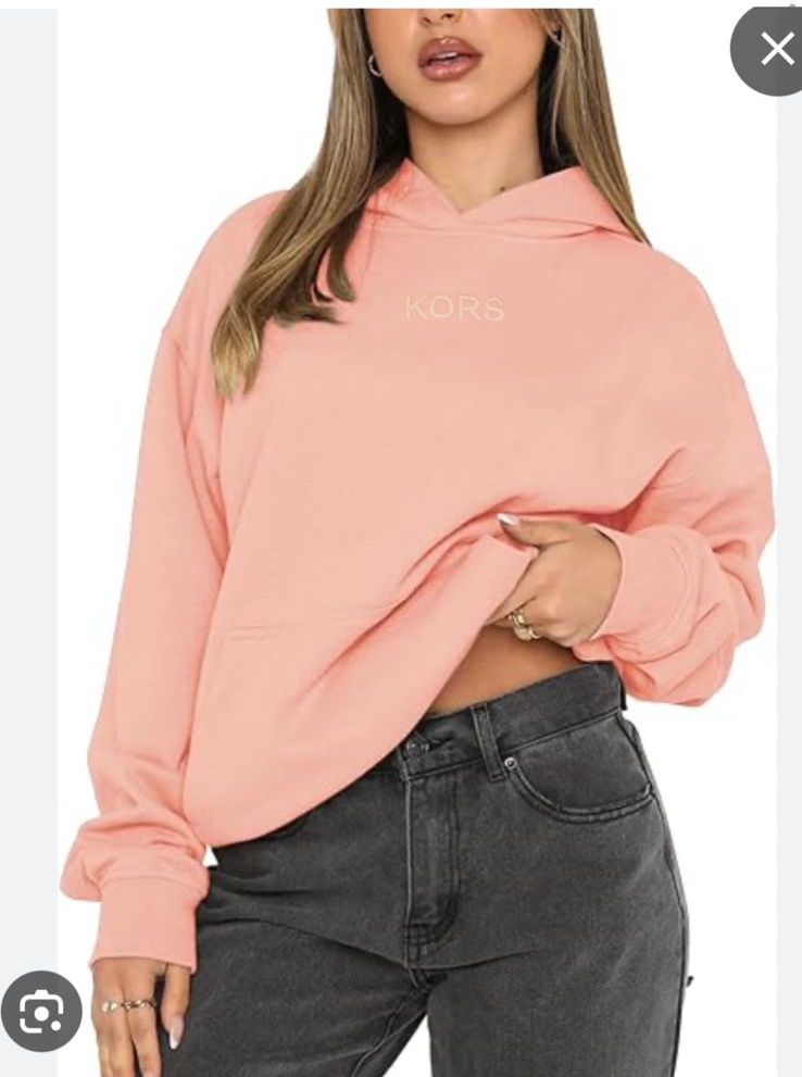 MICHAEL KORS Women Full Sleeve Solid Hooded Sweatshirt FASHION MYST
