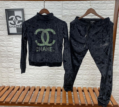 CHANEL || Imported Ice Velvet Tracksuit For Ladies - FASHION MYST 