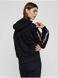 PREMIUM LOGO AND STRIPE CROPPED HOODIE TRACKSUIT - FASHION MYST 