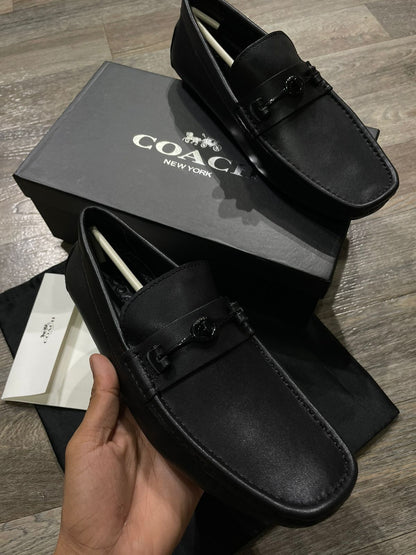 COACH || MEN'S CASUAL CALF LEATHER LOAFER BLACK - FASHION MYST 