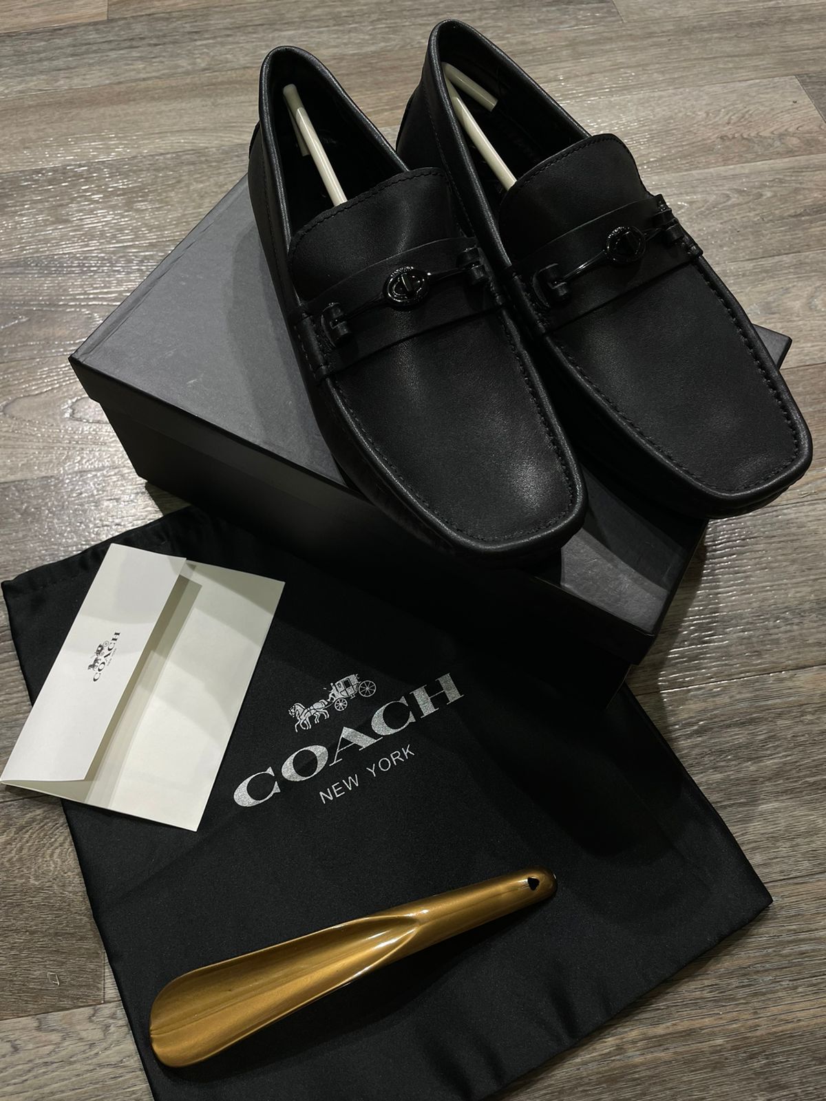 COACH || MEN'S CASUAL CALF LEATHER LOAFER BLACK - FASHION MYST 