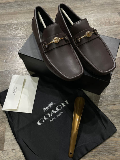 COACH || MEN'S CASUAL CALF LEATHER LOAFER BROWN - FASHION MYST 