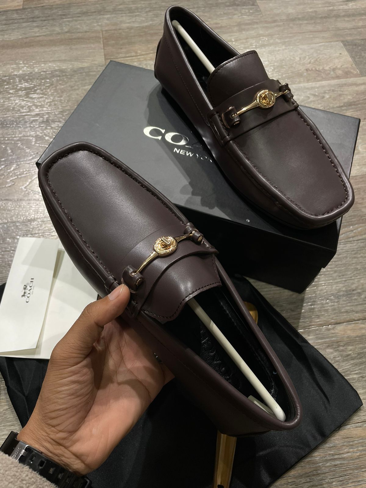 COACH || MEN'S CASUAL CALF LEATHER LOAFER BROWN – FASHION MYST