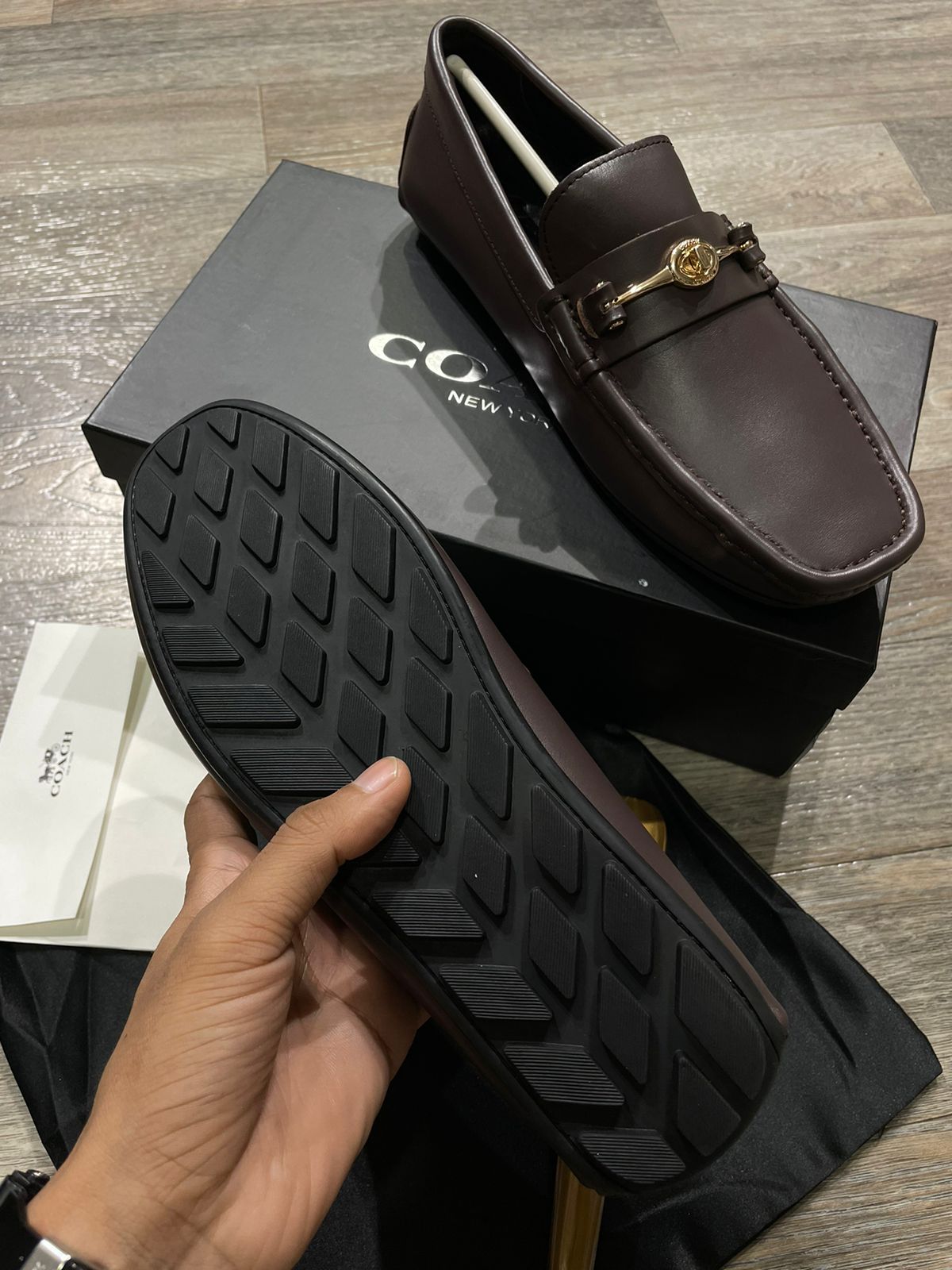 COACH MEN S CASUAL CALF LEATHER LOAFER BROWN FASHION MYST