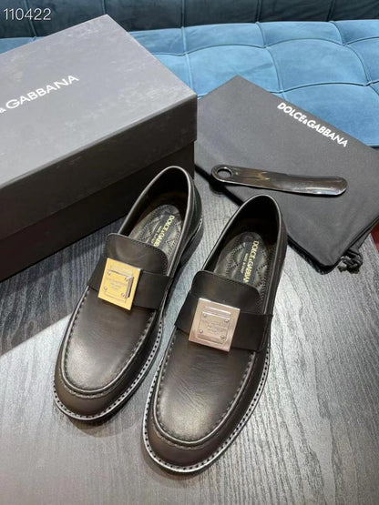 DOLCE & GABBANA || Slip-On Calf Leather Shoes /Black - FASHION MYST 