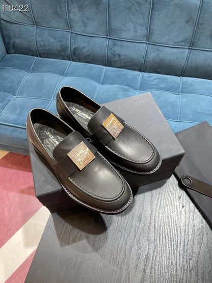 DOLCE & GABBANA || Slip-On Calf Leather Shoes /Black - FASHION MYST 