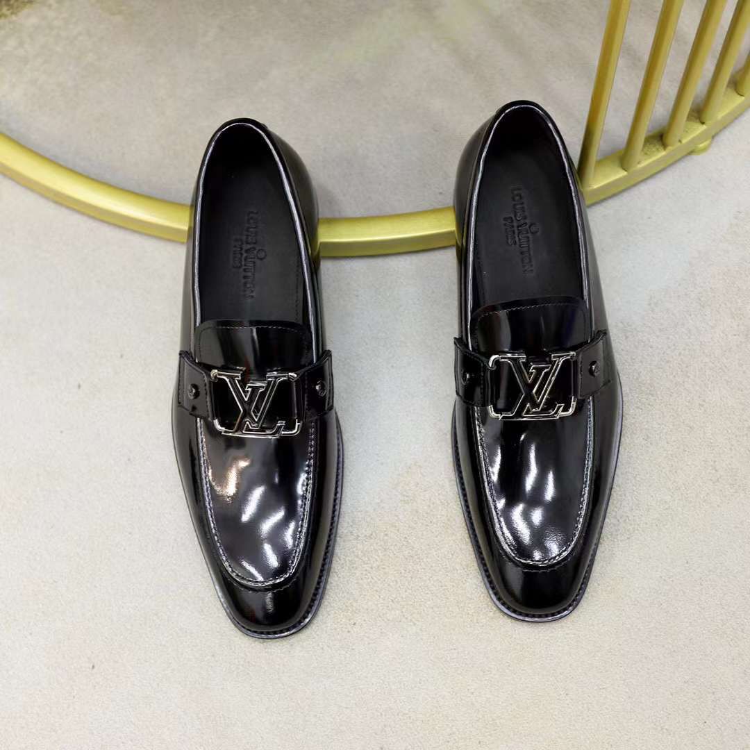 LOUIS VUITTON || PATENT LV BLACK CALF LEATHER FORMALS SHOES – FASHION MYST