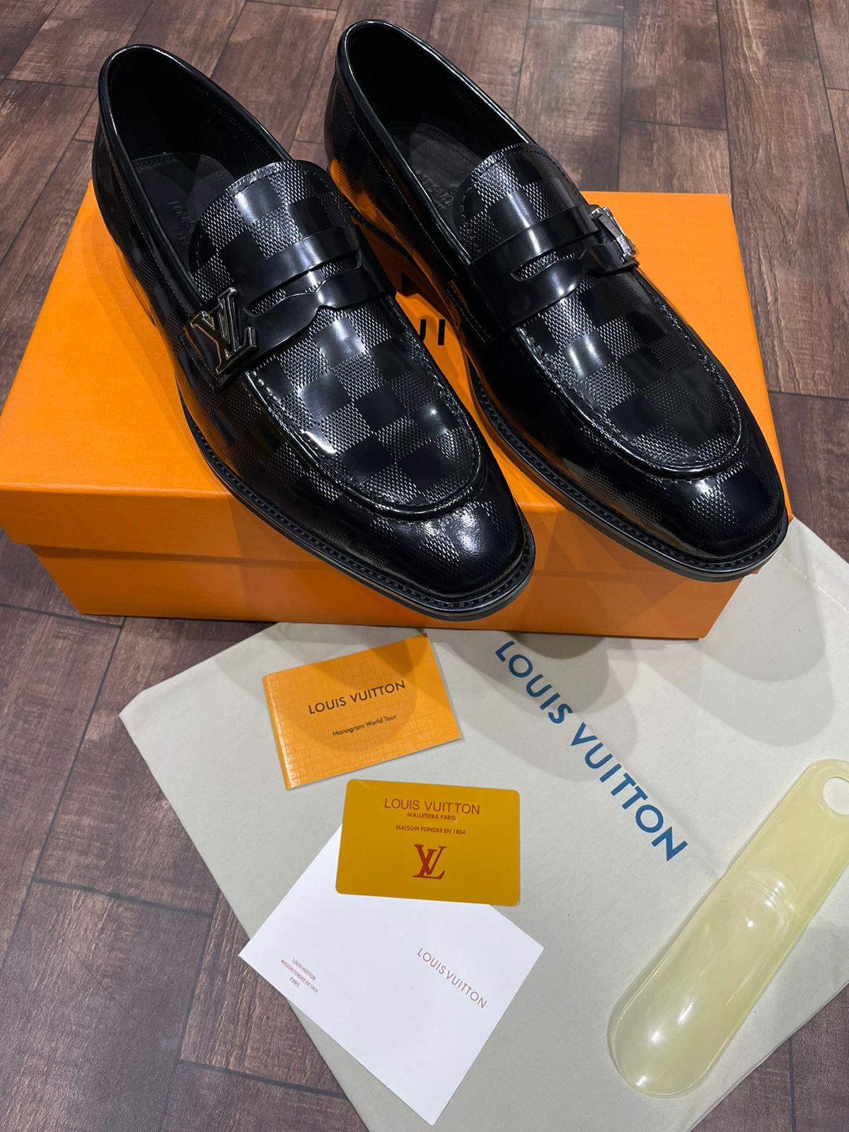 LOUIS VUITTON || PLAID PATTERN CALF LEATHER SHOES - FASHION MYST 