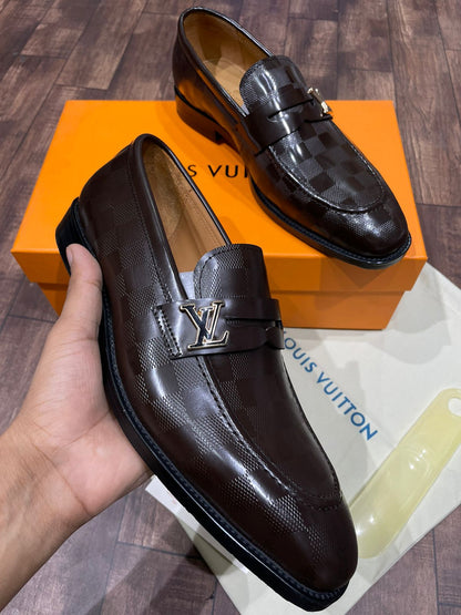 LOUIS VUITTON || PLAID PATTERN CALF LEATHER SHOES - FASHION MYST 