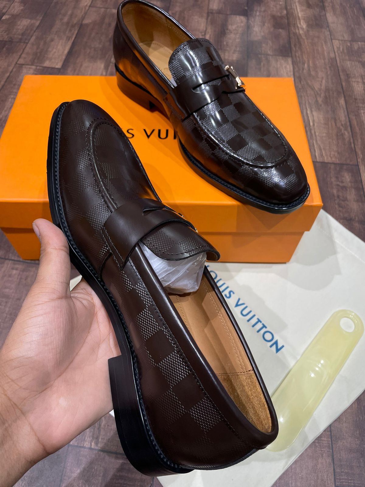 LOUIS VUITTON || PLAID PATTERN CALF LEATHER SHOES – FASHION MYST