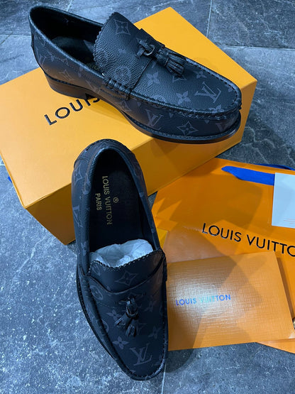 LOUIS VUITTON || Monogram Print Luxury Major Calf Leather Loafers /Black - FASHION MYST 