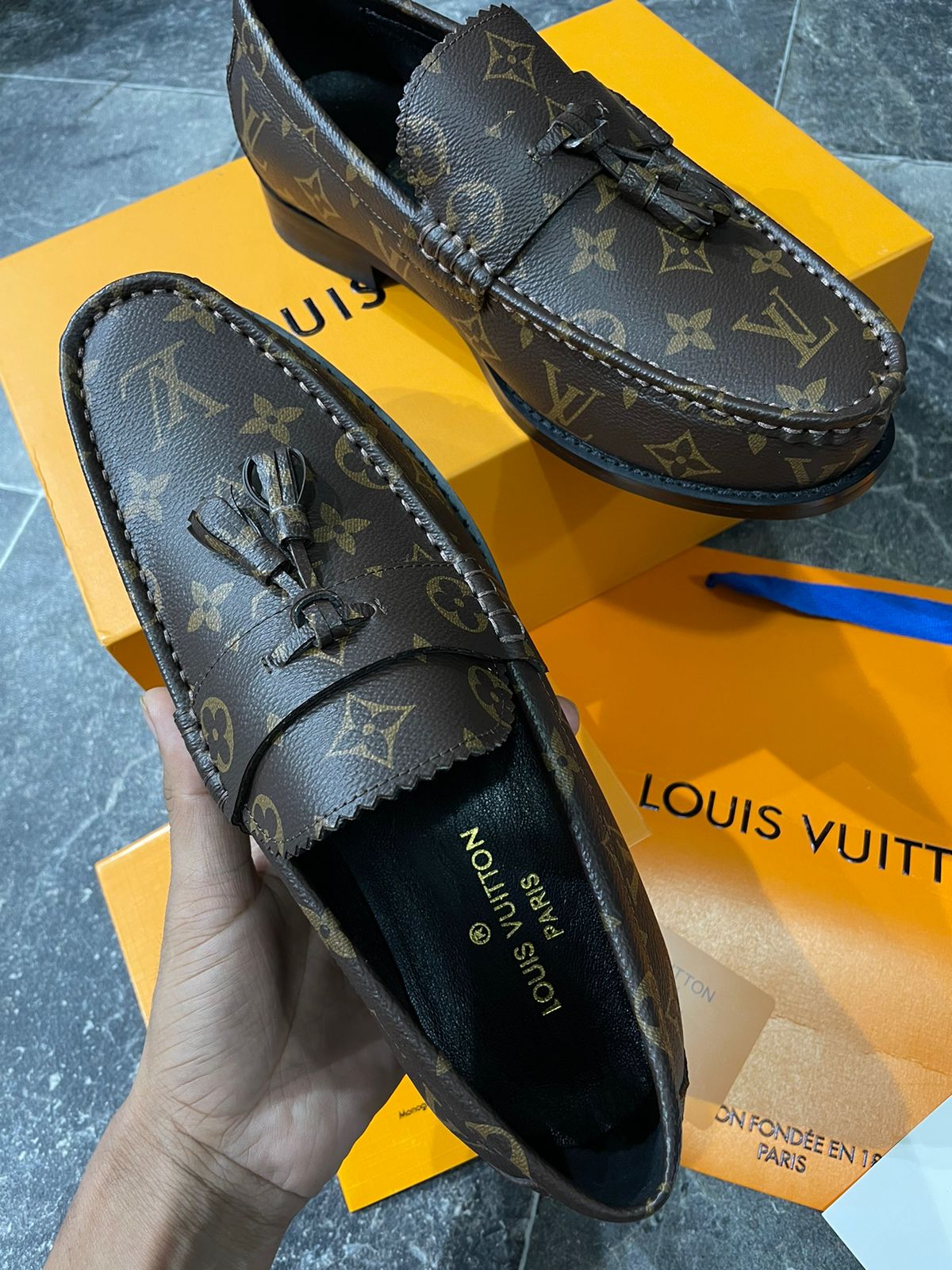 LOUIS VUITTON || Monogram Print Luxury Major Calf Leather Loafers /Brown - FASHION MYST 