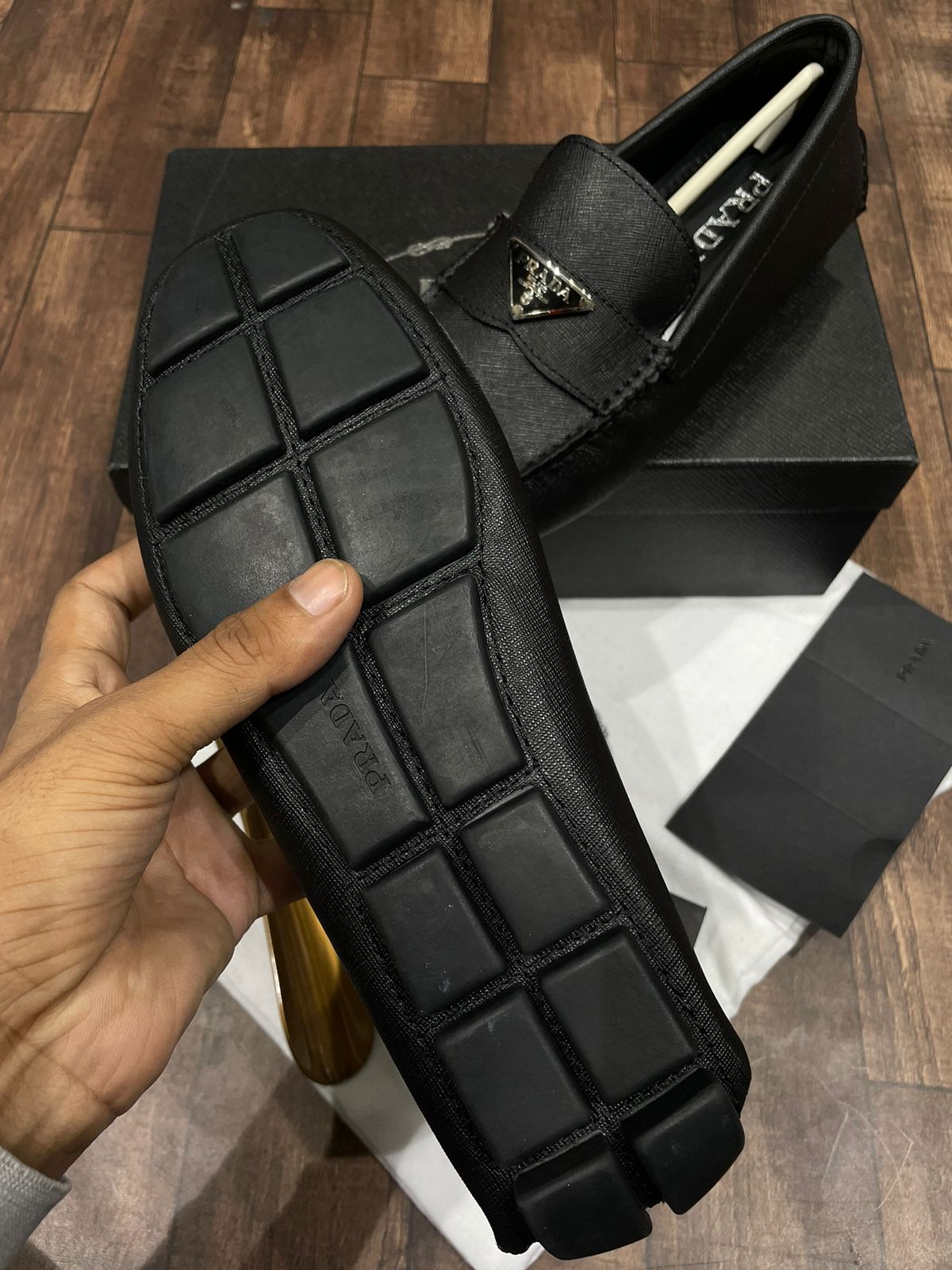 Prada driving loafers hotsell