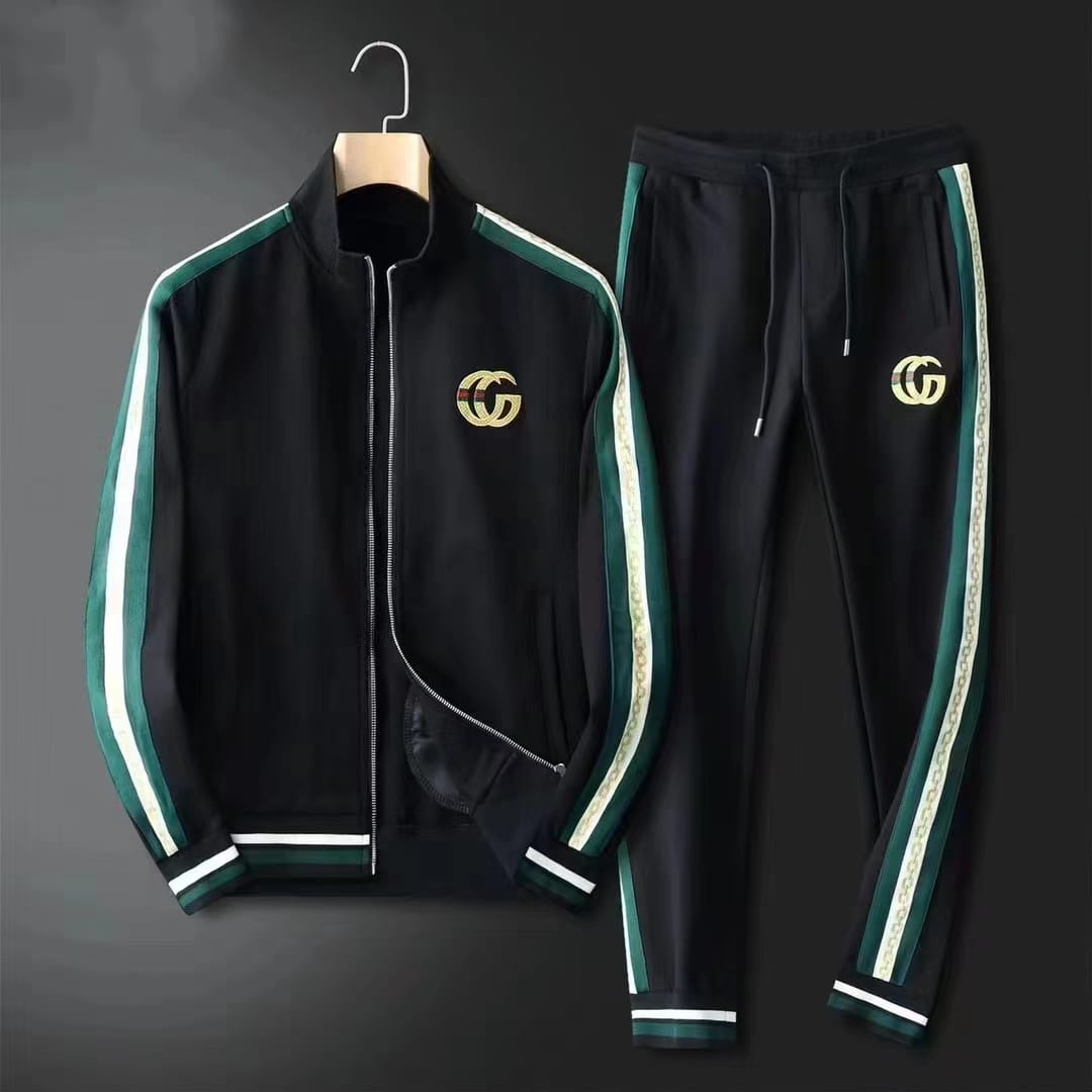 GUCCI || BLACK GG LOGO IMPORTED TRACKSUIT - FASHION MYST 