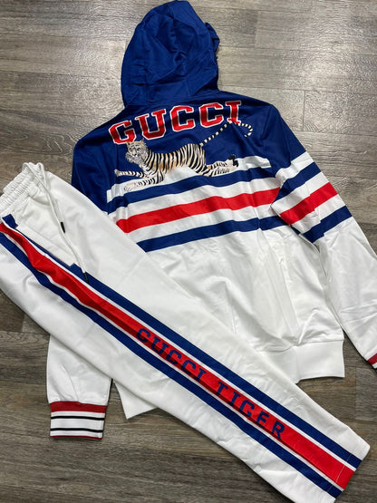 GUCCI || Premium Strpped Designer Blue Tracksuits - FASHION MYST 