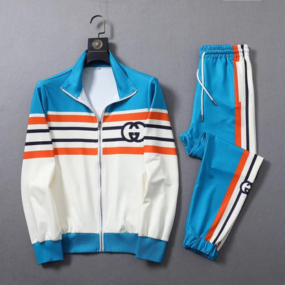 GUCCI ||Premium Strpped Designer Sea Blue Tracksuits - FASHION MYST 