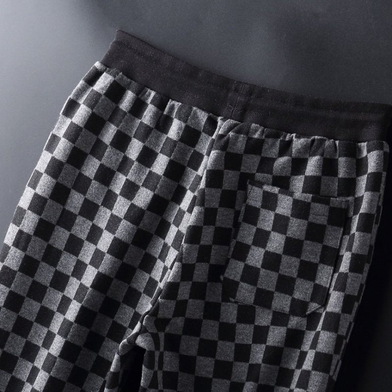 LOUIS VUITTON || Black Checkered Pattern Zip Up Tracksuit - FASHION MYST 