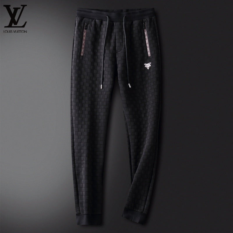 LOUIS VUITTON Latest Textured Logo Patched Track Set FASHION MYST