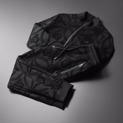 VERSACE || Men Black All-Over Medusa Print Tracksuit - FASHION MYST 