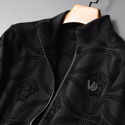 VERSACE || Men Black All-Over Medusa Print Tracksuit - FASHION MYST 