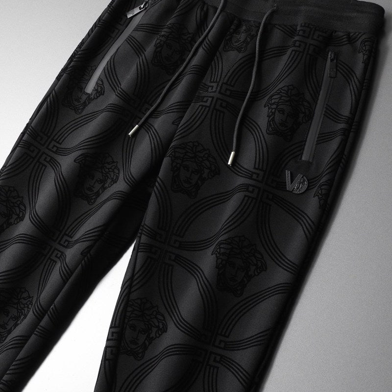 VERSACE || Men Black All-Over Medusa Print Tracksuit - FASHION MYST 