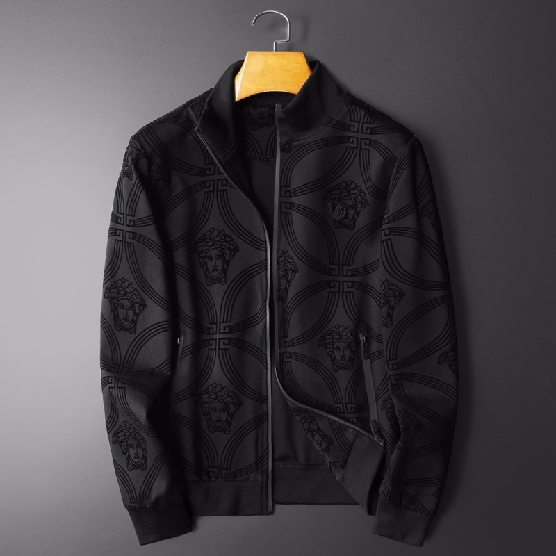 VERSACE || Men Black All-Over Medusa Print Tracksuit - FASHION MYST 