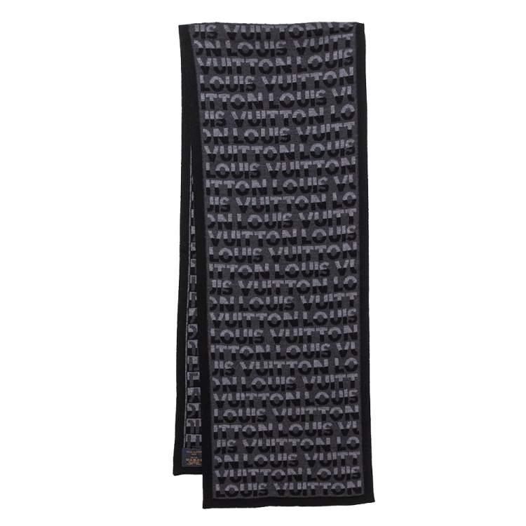 LOUIS VUITTON ANTHRACITE LOGO MONOGRAM SPLIT SCARF - FASHION MYST 