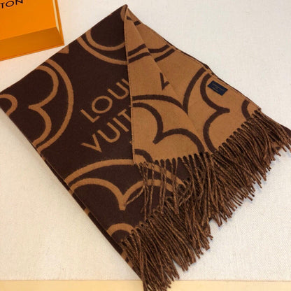 LUXURY CASHMERE JACQUARD TASSEL SCARF FOR LADIES - FASHION MYST 