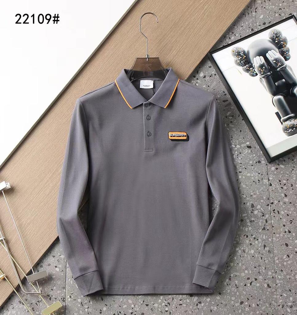 BURBERRY || Long-Sleeved Polo T-Shirt With Contrast Tipping - FASHION MYST 