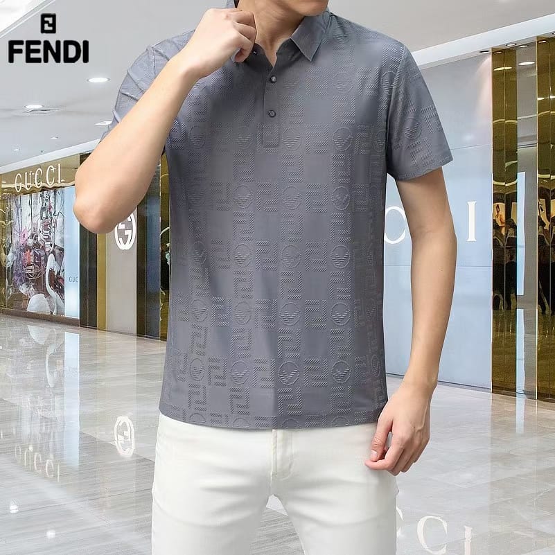 FENDI || Plaid Polo Short Sleeve Summer Tees For Men - FASHION MYST 