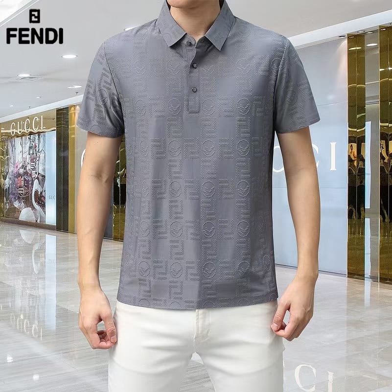 FENDI || Plaid Polo Short Sleeve Summer Tees For Men - FASHION MYST 